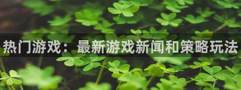 赢咖娱乐注册开户：热门游戏：最新游戏新闻和策略玩法